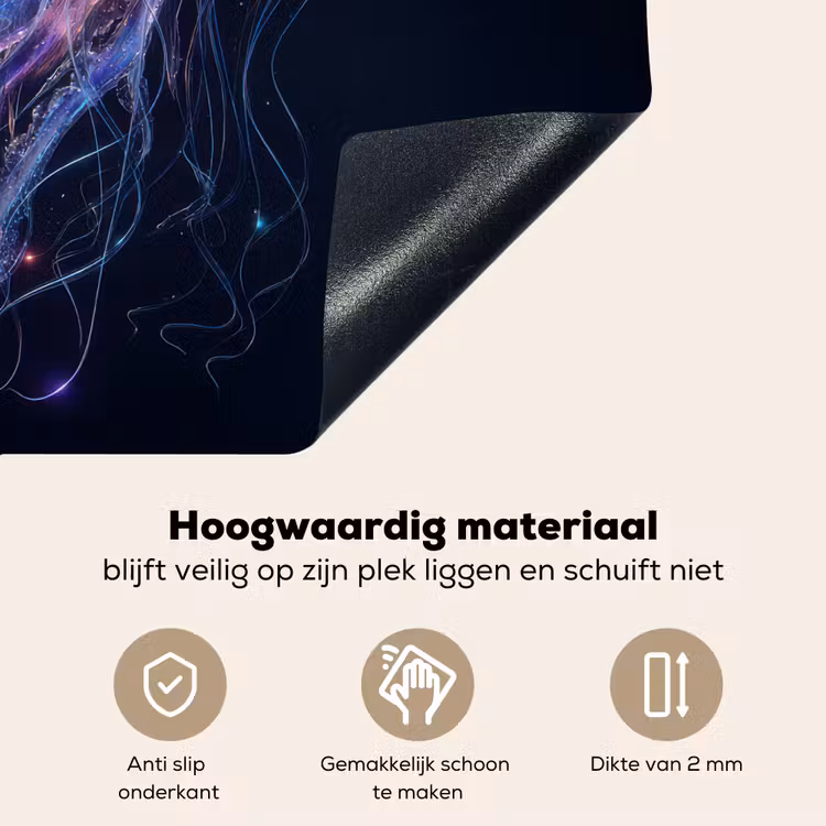 Tentakels - Kwal - Paars - Sprankeling Inductie beschemer met haakjes middel -ky-onderkant-nl