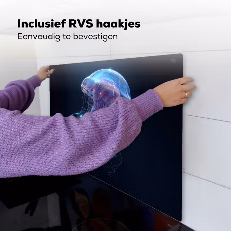 Tentakels - Kwal - Paars - Sprankeling Inductie beschemer met haakjes middel -ky-ophangen-nl