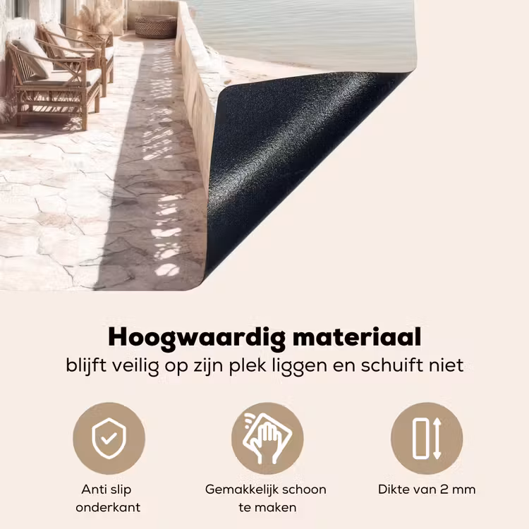 Terras - Stoelen - Strand - Beige Inductie beschemer met haakjes middel -ky-onderkant-nl