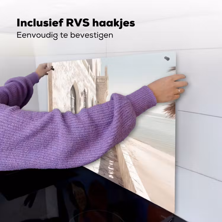 Terras - Stoelen - Strand - Beige Inductie beschemer met haakjes middel -ky-ophangen-nl