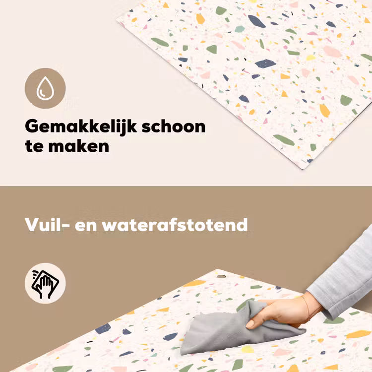 Terrazzo - Patroon - Kleurrijk - Festival Inductie beschemer met haakjes klein 777 -ky-schoon-nl