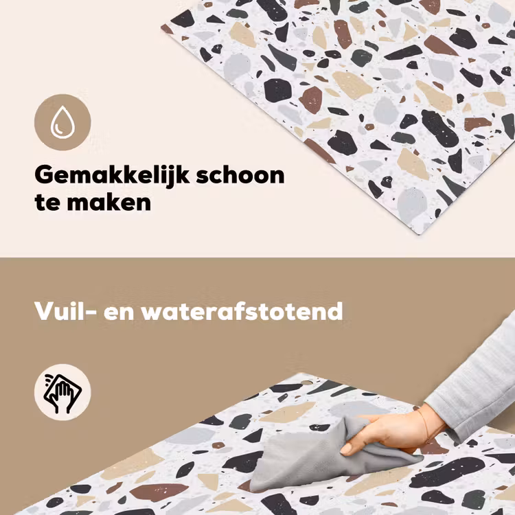 Terrazzo - Patroon - Kleurrijk - Klei Inductie beschemer met haakjes klein 777 -ky-schoon-nl