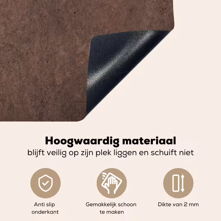 Textuur - Beton - Abstract - Donker - Bruin Inductie beschemer met haakjes klein -ky-onderkant-nl