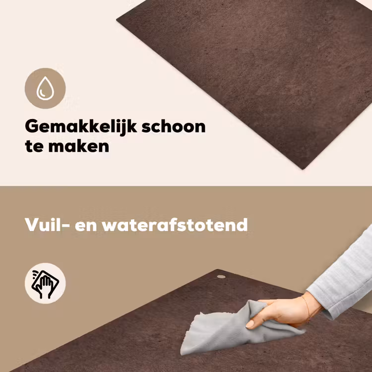 Textuur - Beton - Abstract - Donker - Bruin Inductie beschemer met haakjes klein -ky-schoon-nl