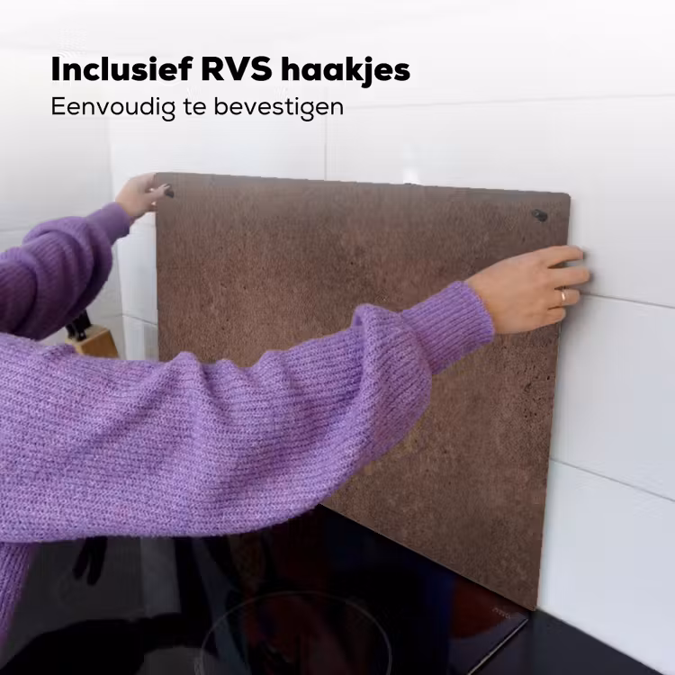 Textuur - Beton - Abstract - Donker - Bruin Inductie beschemer met haakjes klein -ky-ophangen-nl