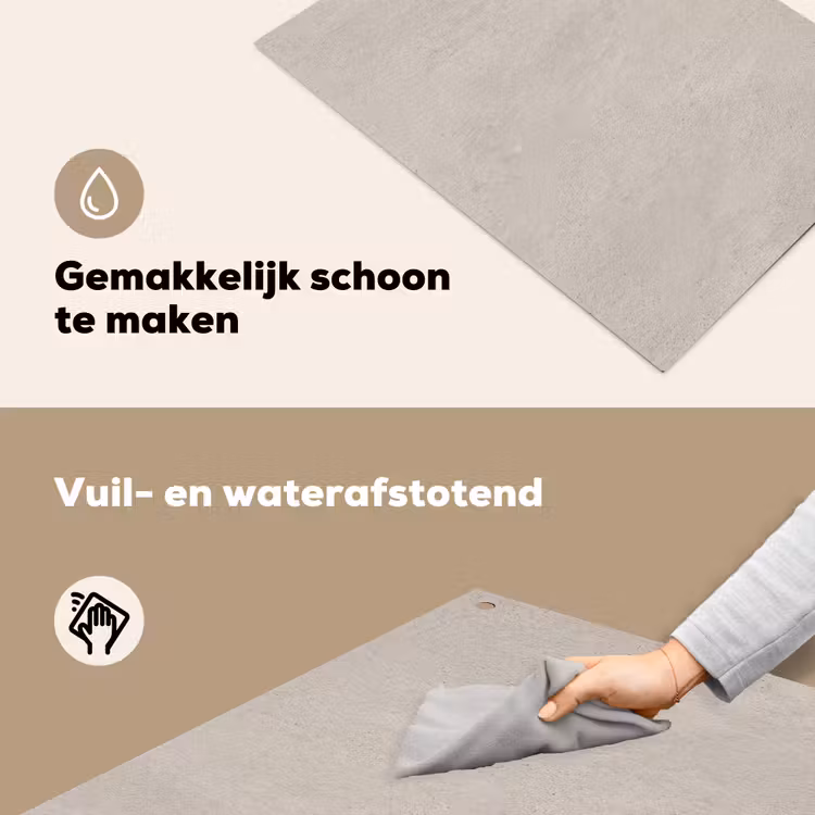 Textuur - Effen - Abstract - Beige Inductie beschemer met haakjes klein -ky-schoon-nl