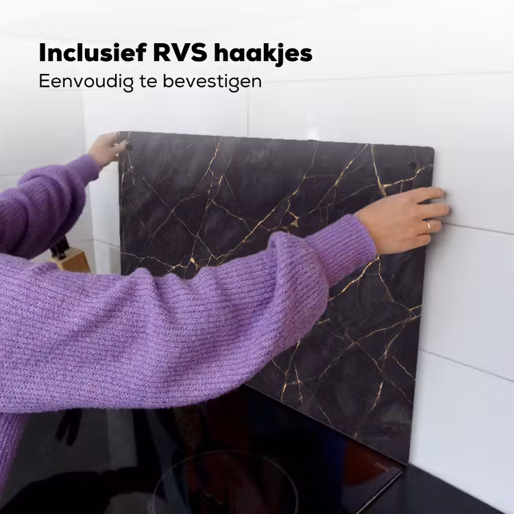 Textuur - Gouden lijnen - Abstract - Modern - Zwart Inductie beschemer met haakjes klein -ky-ophangen-nl