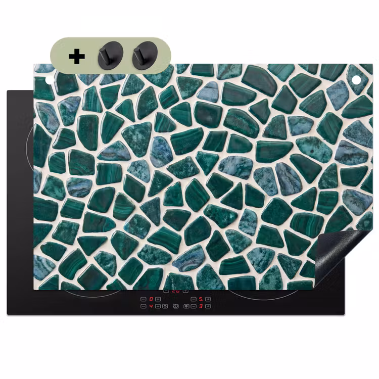 Textuur - Steen - Groen - Abstract - Patroon Inductie beschemer met haakjes klein -3d