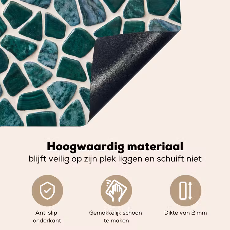 Textuur - Steen - Groen - Abstract - Patroon Inductie beschemer met haakjes klein -ky-onderkant-nl