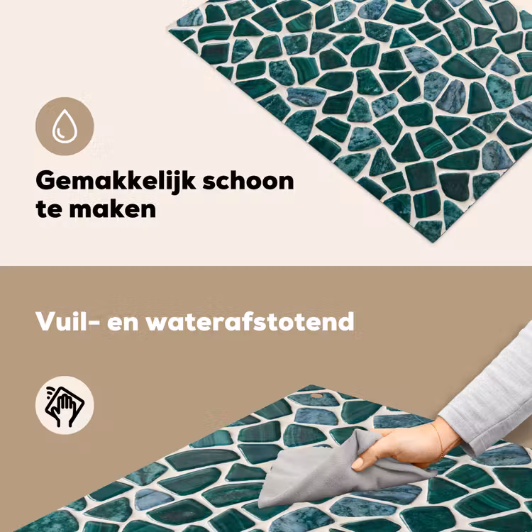Textuur - Steen - Groen - Abstract - Patroon Inductie beschemer met haakjes klein -ky-schoon-nl