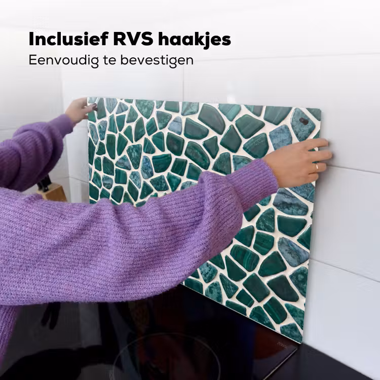 Textuur - Steen - Groen - Abstract - Patroon Inductie beschemer met haakjes klein -ky-ophangen-nl