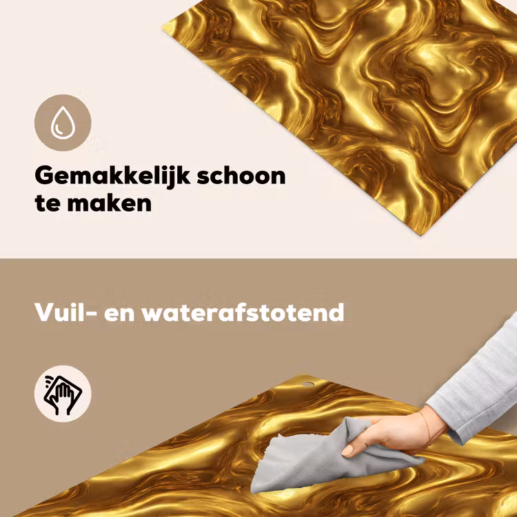 Textuur - Vloeibaar - Organisch - Goud Inductie beschemer met haakjes klein 777 -ky-schoon-nl