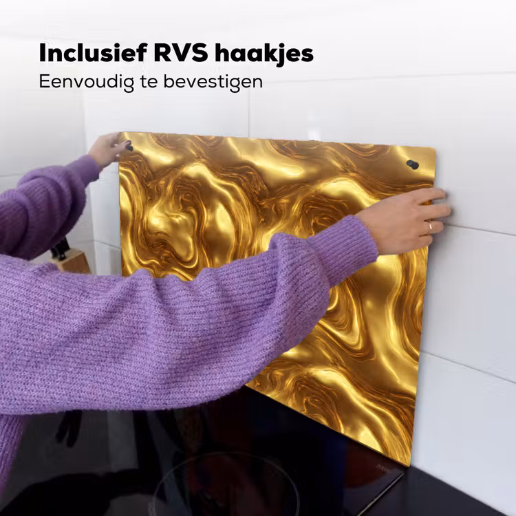 Textuur - Vloeibaar - Organisch - Goud Inductie beschemer met haakjes klein 777 -ky-ophangen-nl