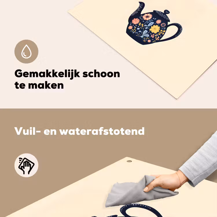 Theepot - Kleurrijk - Bloemen Inductie beschemer met haakjes klein -ky-schoon-nl