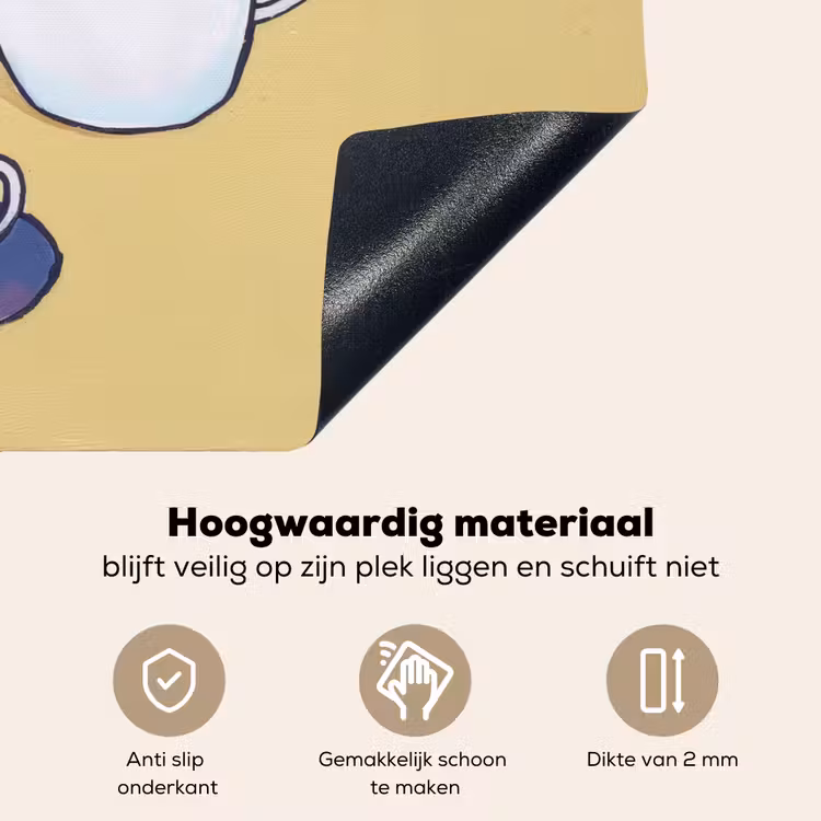 Theepot - Kopje - Beige - Illustratie Inductie beschemer met haakjes klein -ky-onderkant-nl