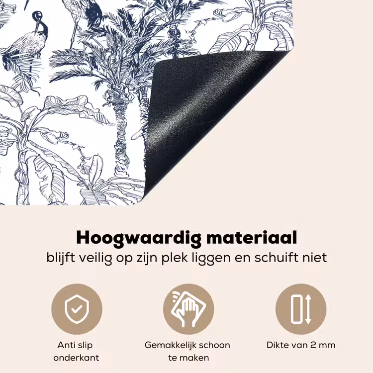 Tijger - Jungle - Blauw Inductie beschemer met haakjes klein 777 -ky-onderkant-nl