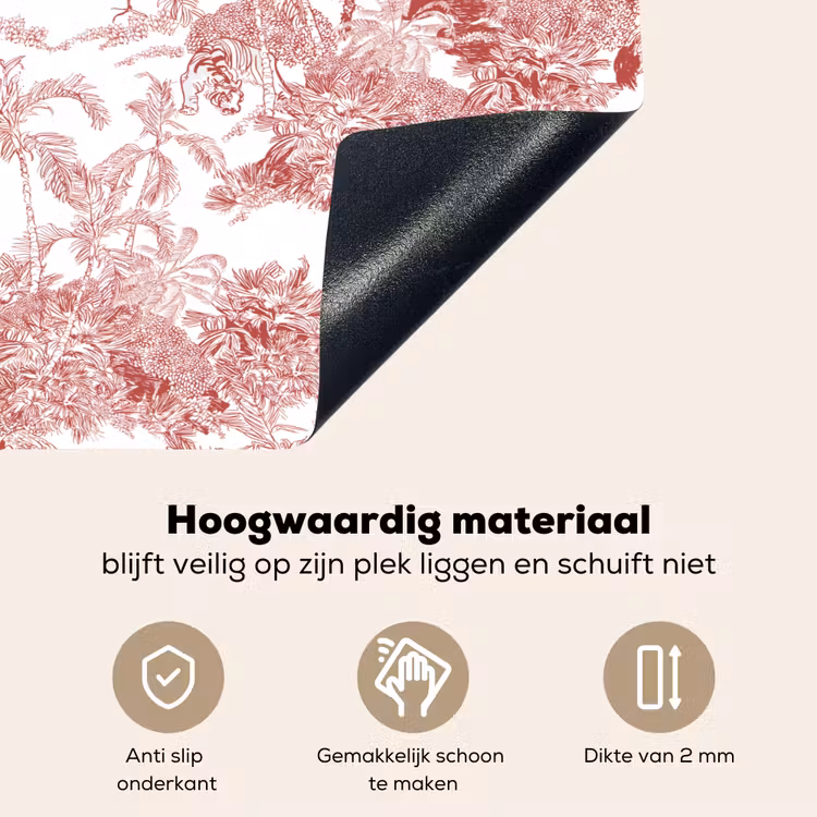 Tijger - Jungle - Natuur - Rood Inductie beschemer met haakjes klein 777 -ky-onderkant-nl