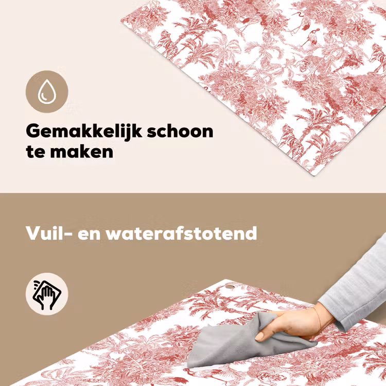 Tijger - Jungle - Natuur - Rood Inductie beschemer met haakjes klein 777 -ky-schoon-nl