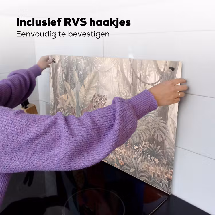 Tijger - Welp - Jungle - Illustratie - Dieren Inductie beschemer met haakjes klein -ky-ophangen-nl