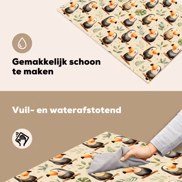 Toekans - Exotisch - Kleurrijk Inductie beschemer met haakjes klein 777 -ky-schoon-nl