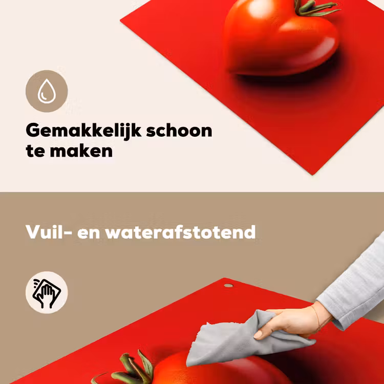 Tomaat - Rood - Hart Inductie beschemer met haakjes klein -ky-schoon-nl