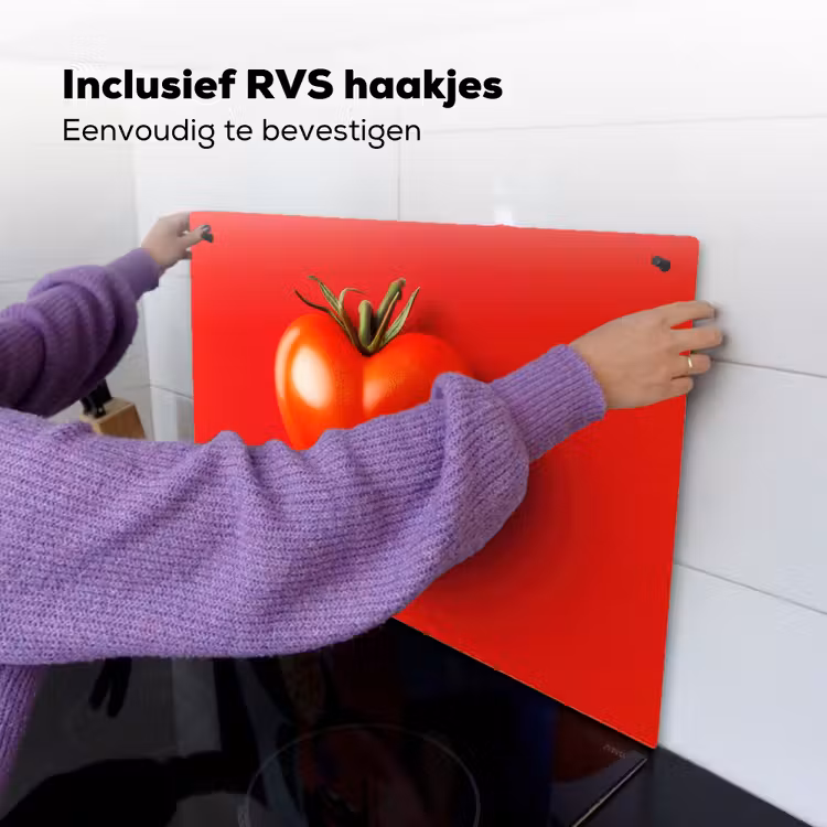 Tomaat - Rood - Hart Inductie beschemer met haakjes klein -ky-ophangen-nl
