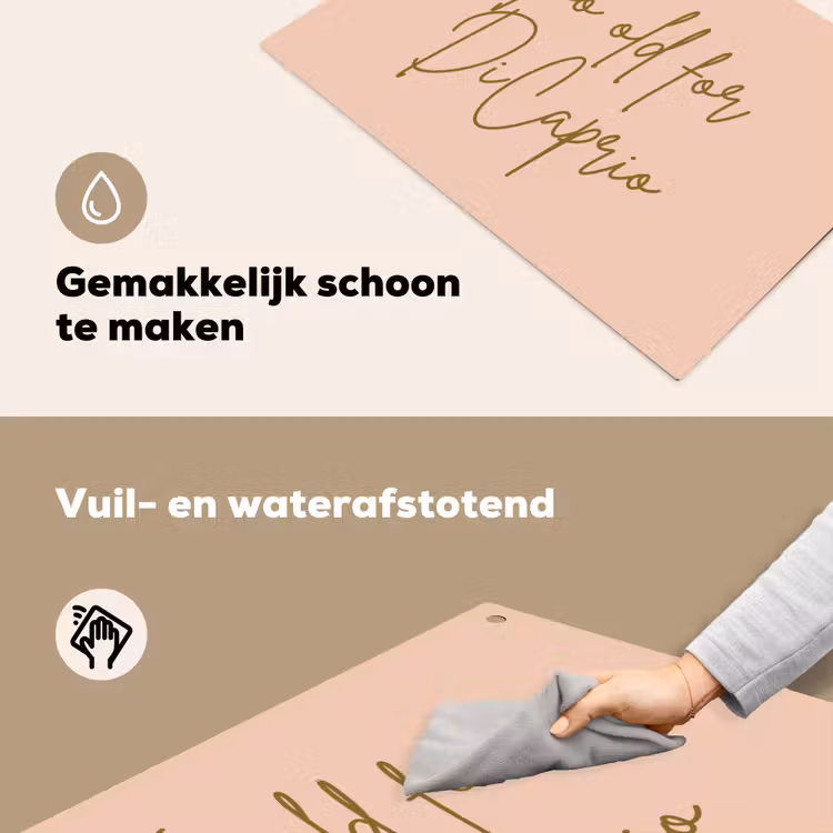 Too old for dicaprio - Roze - Groen Inductie beschemer met haakjes klein -ky-schoon-nl