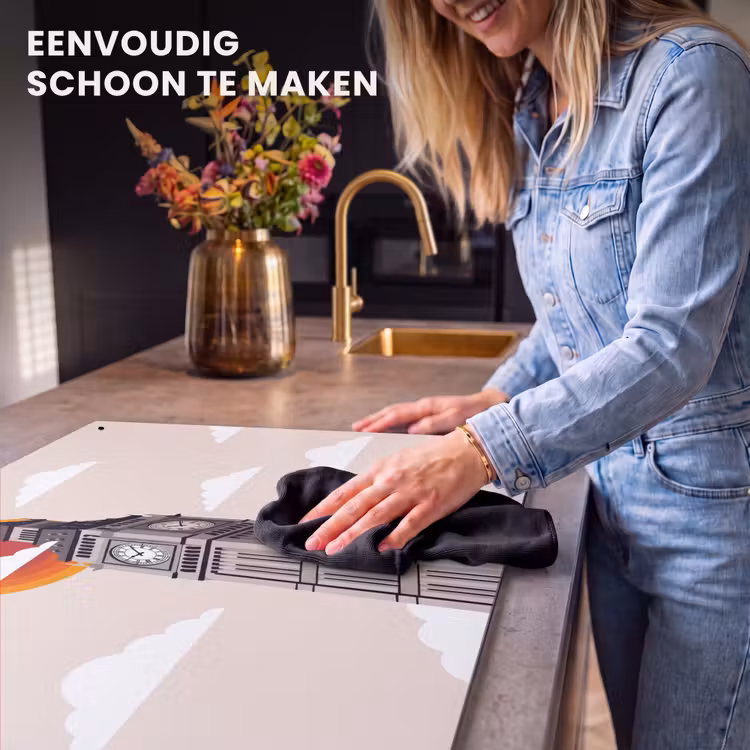 Toren - Klok - Londen - Architectuur - Retro Inductie beschemer met haakjes klein -ky-schoon-nl