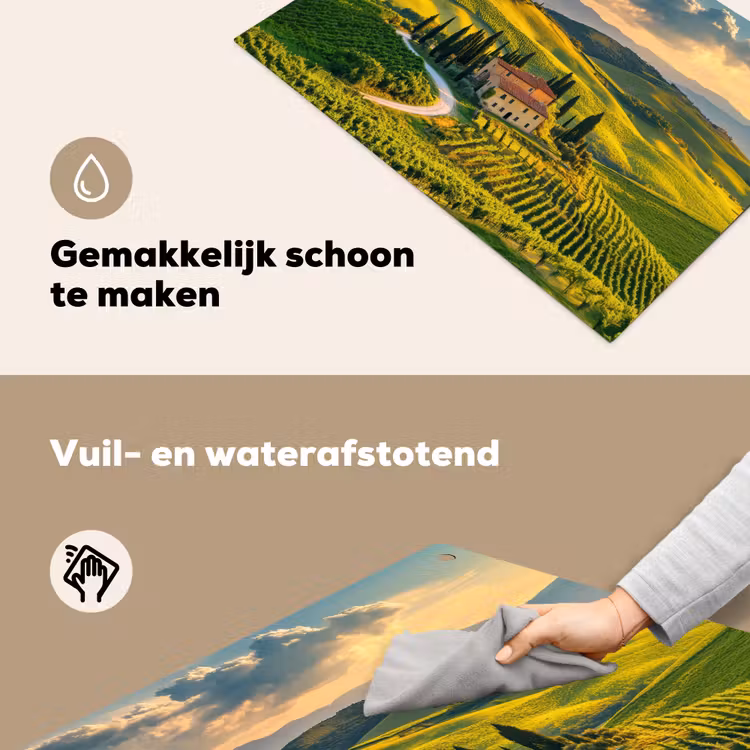 Toscane - Landschap - Wijngaarden Inductie beschemer met haakjes klein -ky-schoon-nl