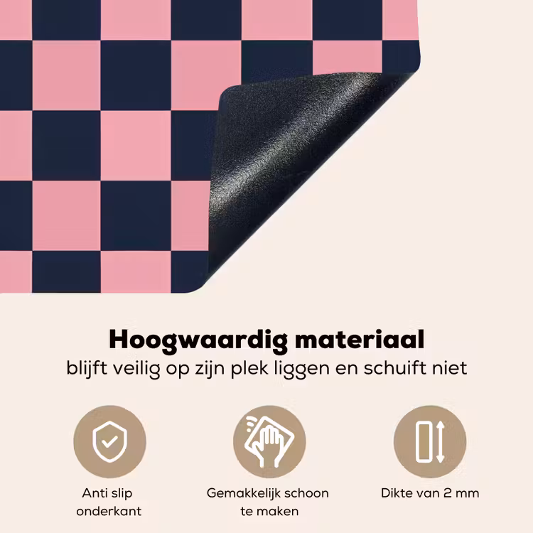 Traditioneel - Patroon - Blauw - Roze Inductie beschemer met haakjes klein 777 -ky-onderkant-nl