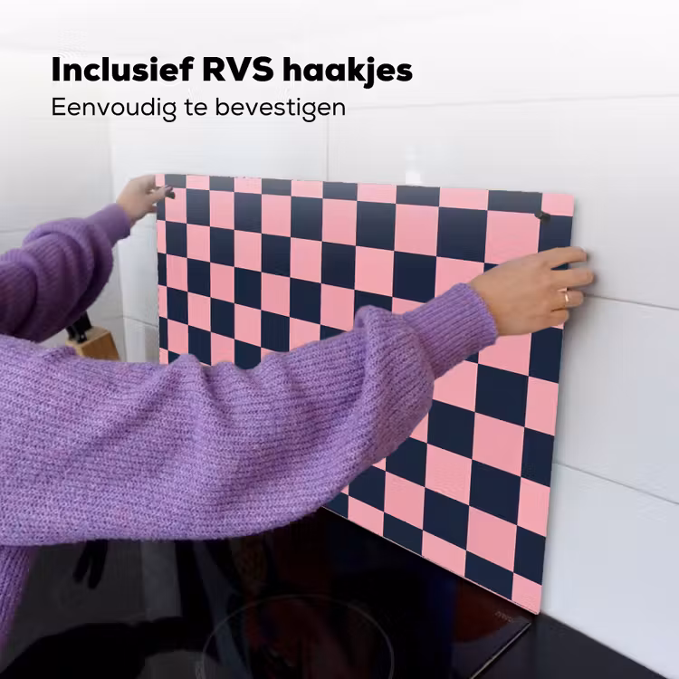 Traditioneel - Patroon - Blauw - Roze Inductie beschemer met haakjes klein 777 -ky-ophangen-nl