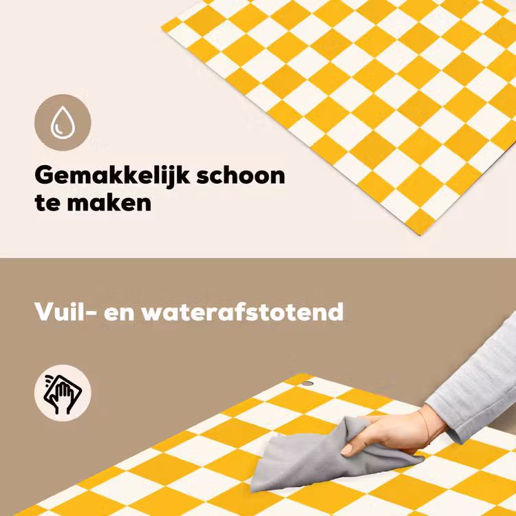 Traditioneel - Patroon - Geel Inductie beschemer met haakjes klein 777 -ky-schoon-nl