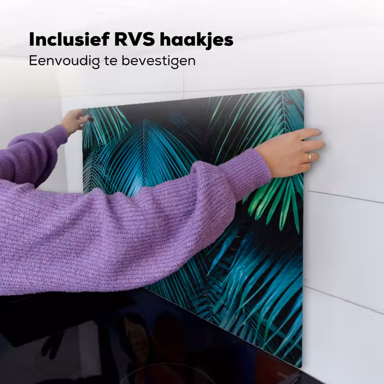 Inductie beschermer - Inductie afdekplaat - Tropical - Jungle - Bladeren - Groen Inductie beschemer met haakjes middel -ky-ophangen-nl