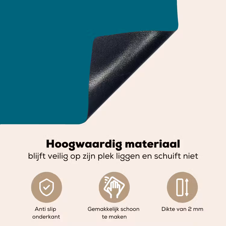 Tropical - Peacock - Blauw Inductie beschemer met haakjes klein 777 -ky-onderkant-nl
