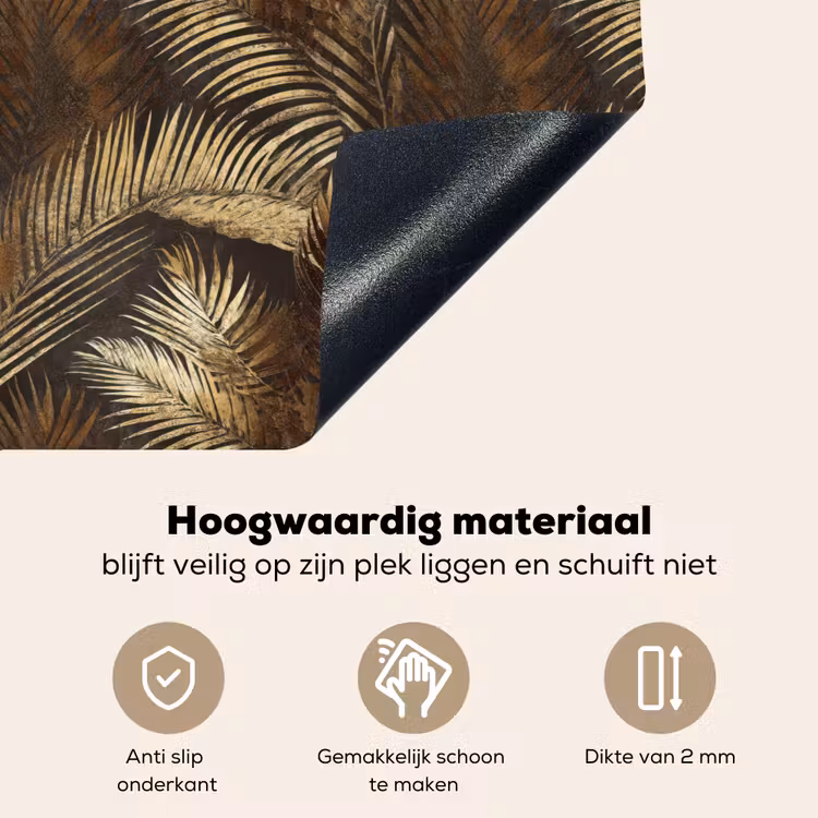 Tropisch - Bladeren - Goud Inductie beschemer met haakjes klein 777 -ky-onderkant-nl