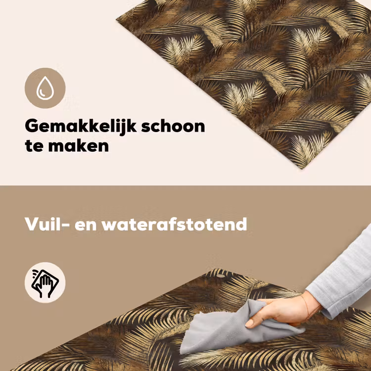 Tropisch - Bladeren - Goud Inductie beschemer met haakjes klein 777 -ky-schoon-nl