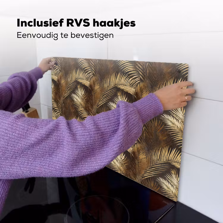 Tropisch - Bladeren - Goud Inductie beschemer met haakjes klein 777 -ky-ophangen-nl