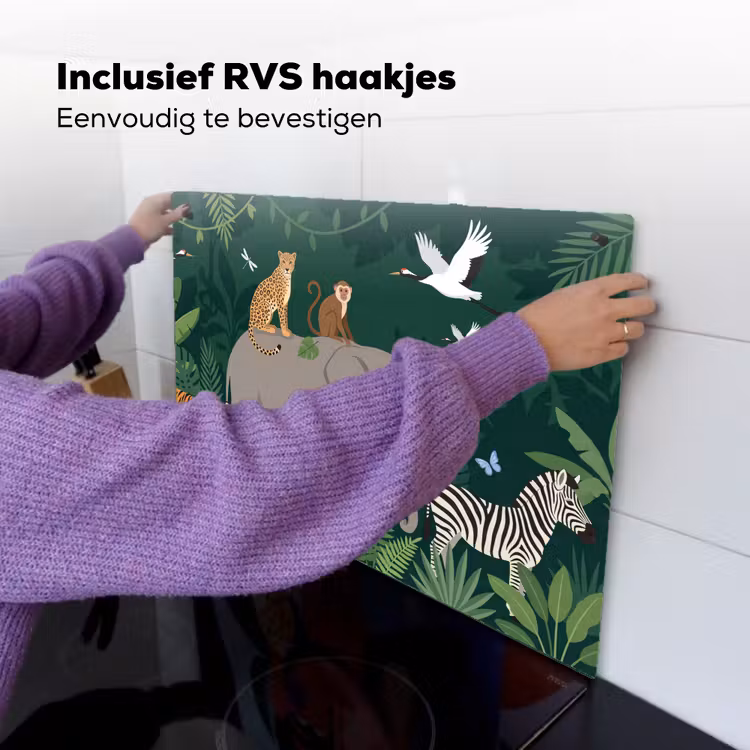 Tropisch - Jungle - Groen Inductie beschemer met haakjes klein -ky-ophangen-nl