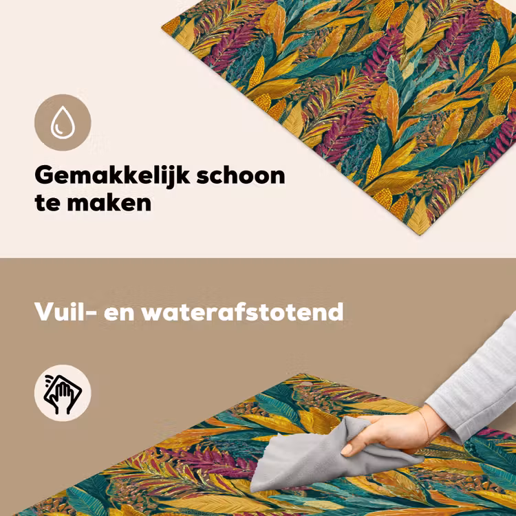 Tropische - Botanisch - Patroon - Kleurrijk - Exotisch Inductie beschemer met haakjes klein 777 -ky-schoon-nl