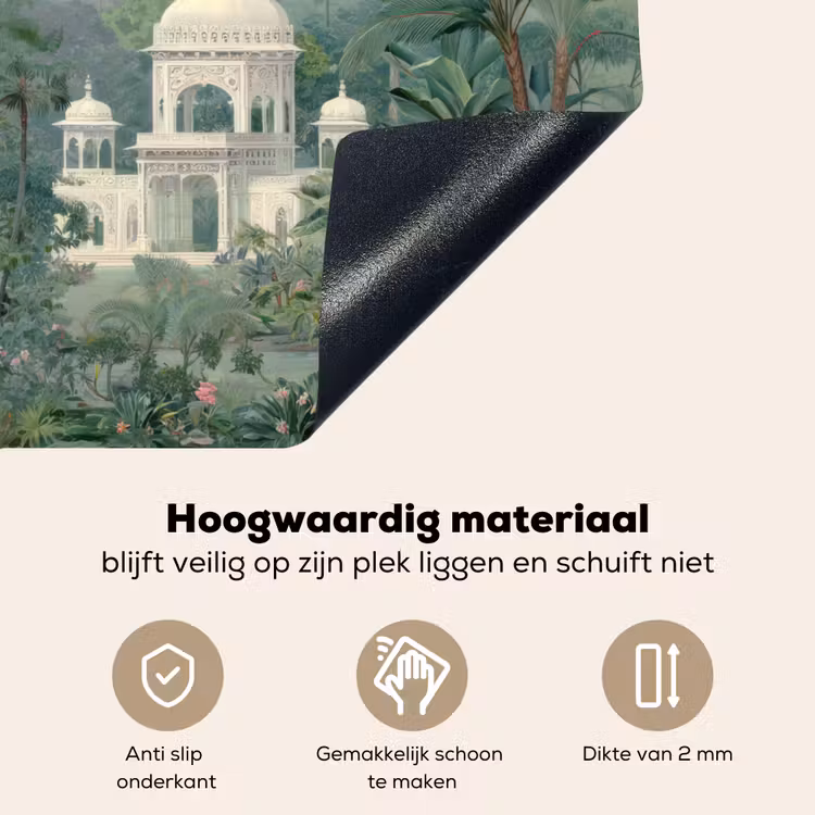 Tropische tuin - Koepelgebouw - Bloemen Inductie beschemer met haakjes middel -ky-onderkant-nl