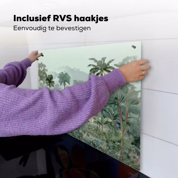 Tropische tuin - Koepelgebouw - Bloemen Inductie beschemer met haakjes middel -ky-ophangen-nl