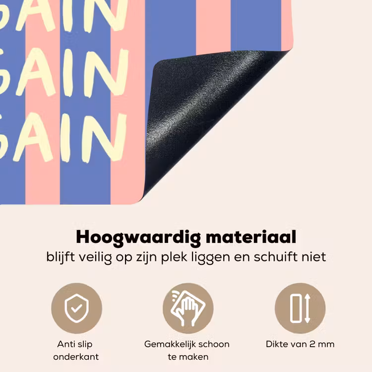 Try again - Strepen - Roze - Verticaal - Blauw Inductie beschemer met haakjes klein -ky-onderkant-nl