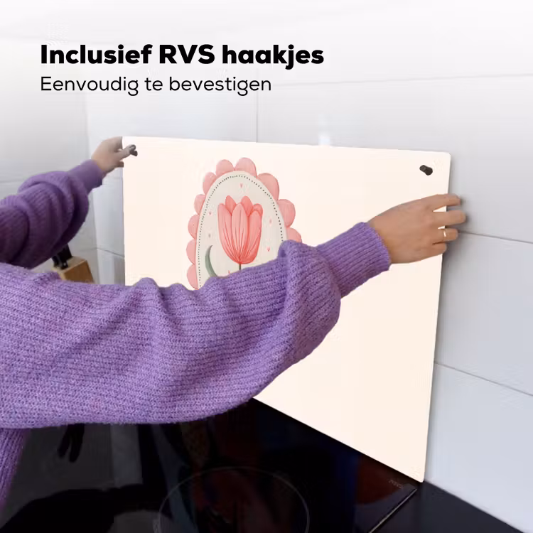 Tulp - Lijst - Ovaal - Illustratie Inductie beschemer met haakjes klein -ky-ophangen-nl
