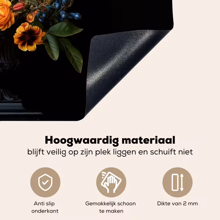 Tulpen - Bessen - Boeket - Vaas Inductie beschemer met haakjes klein -ky-onderkant-nl
