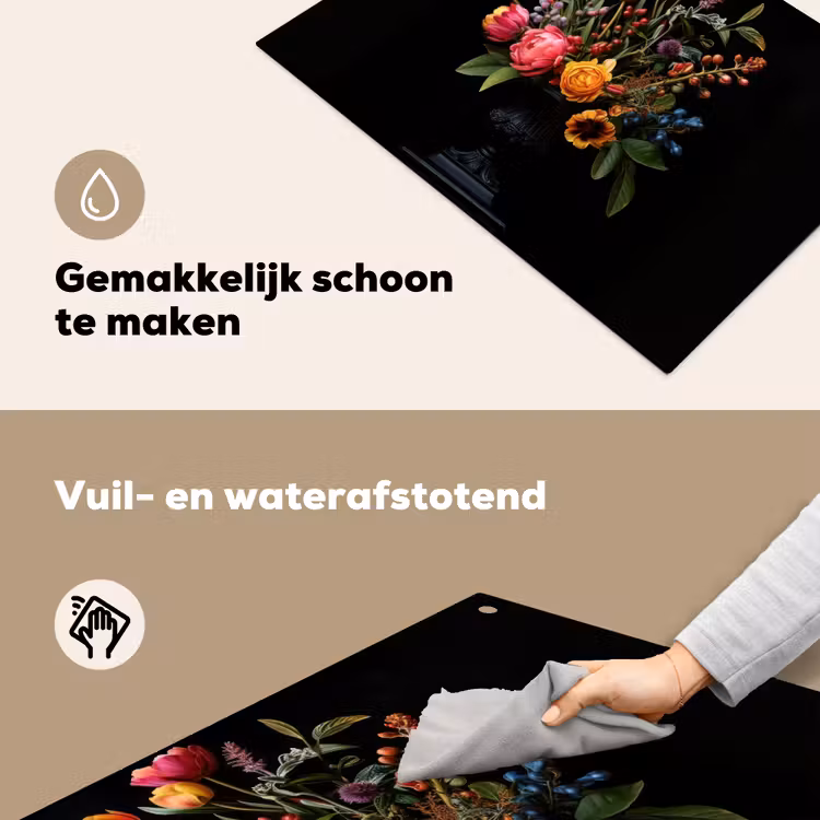 Tulpen - Bessen - Boeket - Vaas Inductie beschemer met haakjes klein -ky-schoon-nl