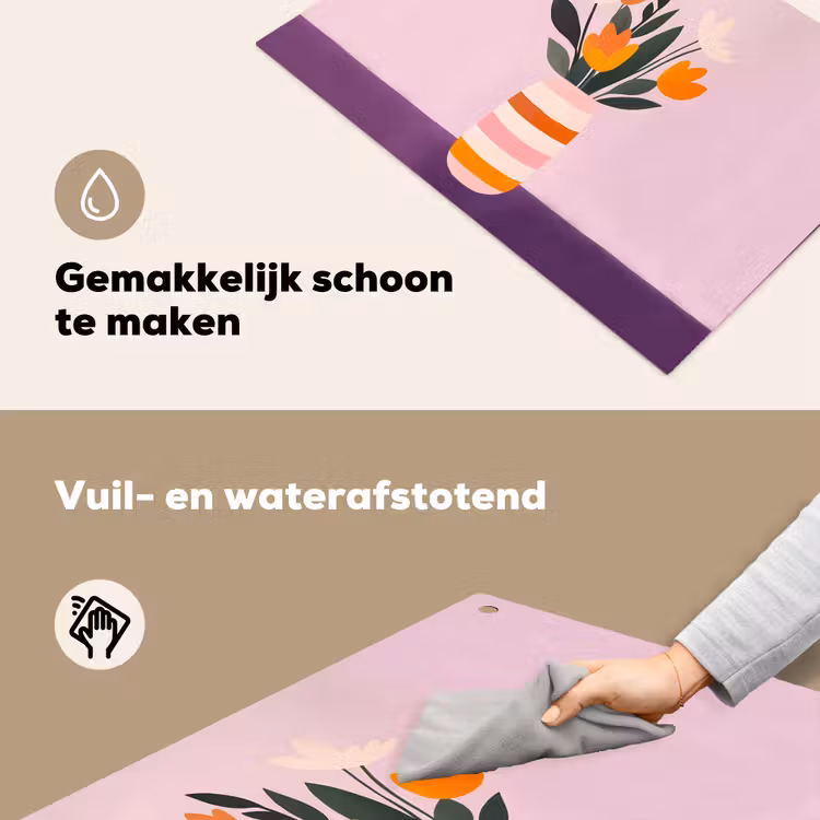 Tulpen - Vaas - Strepen - Paars Inductie beschemer met haakjes klein -ky-schoon-nl