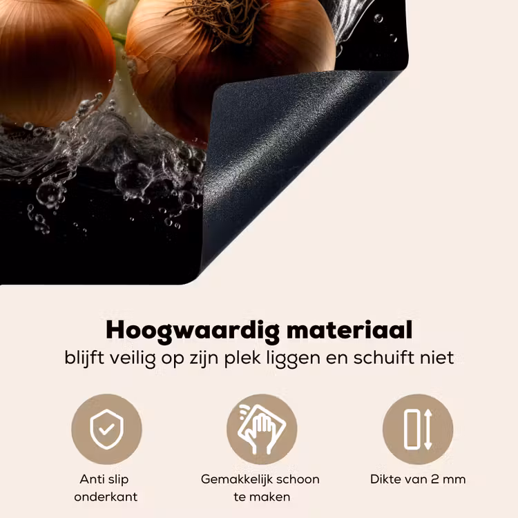 Ui - Groente - Bruin - Water - Zwart Inductie beschemer met haakjes middel -ky-onderkant-nl