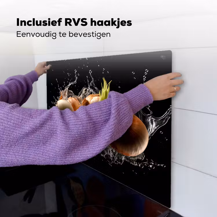 Ui - Groente - Bruin - Water - Zwart Inductie beschemer met haakjes middel -ky-ophangen-nl