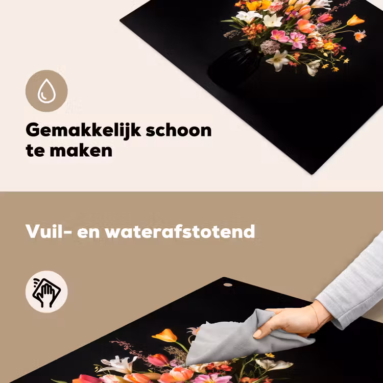 Vaas - Bloemen - Tulpen Inductie beschemer met haakjes klein -ky-schoon-nl
