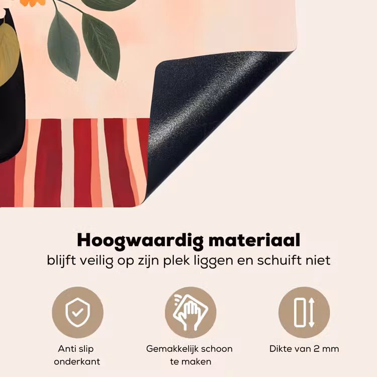 Vaas - Bloemen - Vlinder - Rood Inductie beschemer met haakjes klein -ky-onderkant-nl